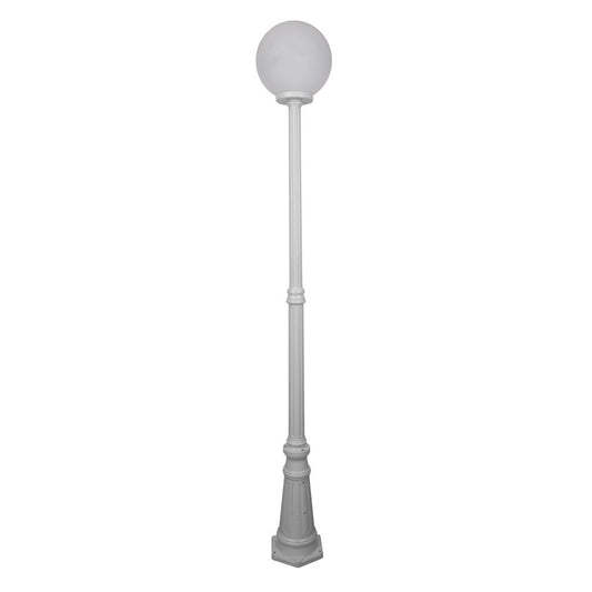 GT-558 Siena 30cm Sphere Tall Post - Powder Coated Finish / E27 - White