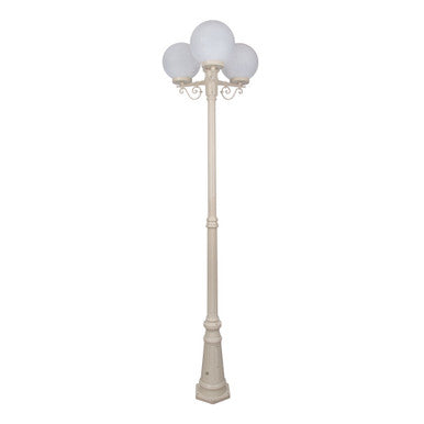 GT-562 Siena Triple 25cm Spheres Tall Post - Powder Coated Finish / E27 - Beige