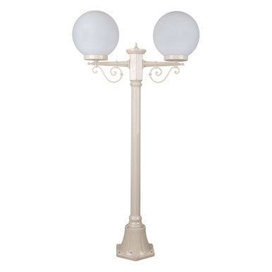GT-567 Siena Twin 25cm Spheres Short Post - Powder Coated Finish / E27 - Beige