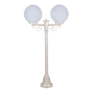 GT-568 Siena Twin 30cm Spheres Short Post - Powder Coated Finish / E27 - Beige