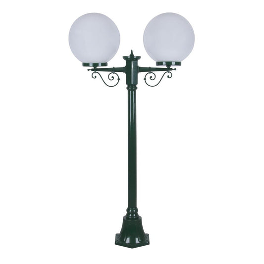 GT-568 Siena Twin 30cm Spheres Short Post - Powder Coated Finish / E27 - Green