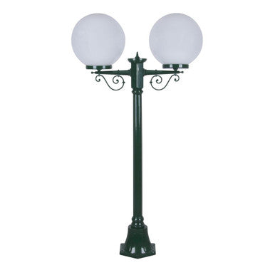 GT-568 Siena Twin 30cm Spheres Short Post - Powder Coated Finish / E27 - Green