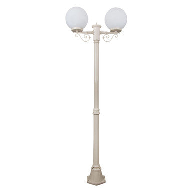 GT-569 Siena Twin 25cm Spheres Medium Post - Powder Coated Finish / E27 - Beige