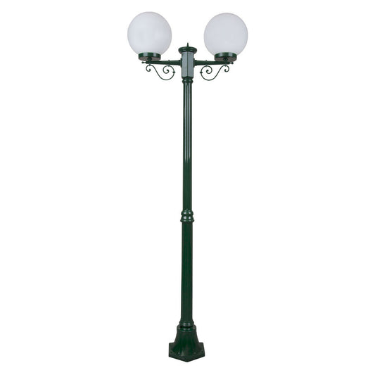 GT-569 Siena Twin 25cm Spheres Medium Post - Powder Coated Finish / E27 - Green