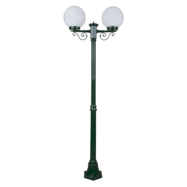 GT-569 Siena Twin 25cm Spheres Medium Post - Powder Coated Finish / E27 - Green