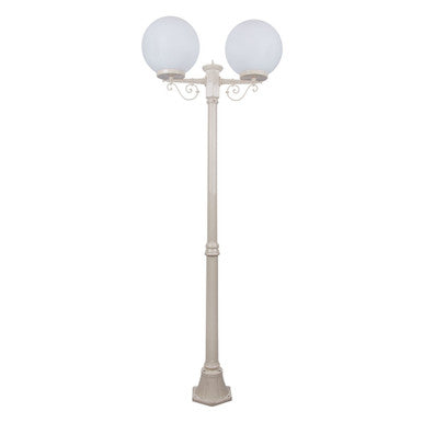 GT-570 Siena Twin 30cm Spheres Medium Post - Powder Coated Finish / E27 - Beige