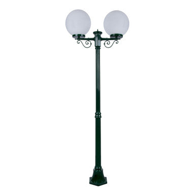 GT-570 Siena Twin 30cm Spheres Medium Post - Powder Coated Finish / E27 - Green