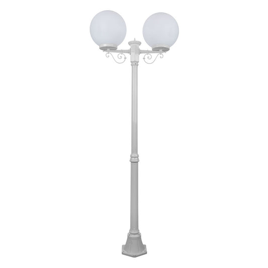 GT-570 Siena Twin 30cm Spheres Medium Post - Powder Coated Finish / E27 - White