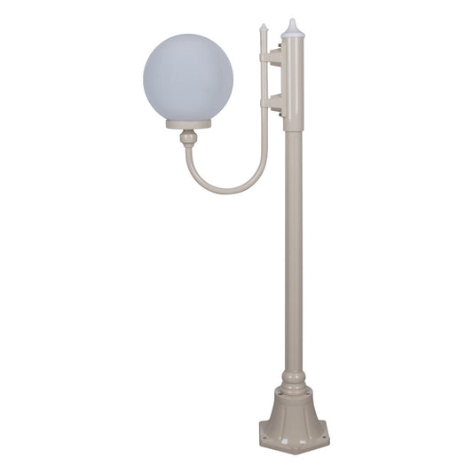 GT-606 Lisbon 25cm Sphere Curved Arm Short Post Light - Powder Coated Finish / E27 - Beige