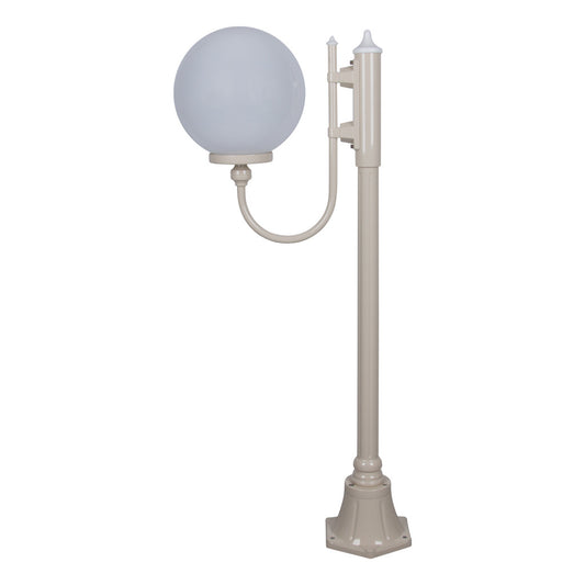 GT-607 Lisbon 30cm Sphere Curved Arm Short Post Light - Powder Coated Finish / E27 - Beige