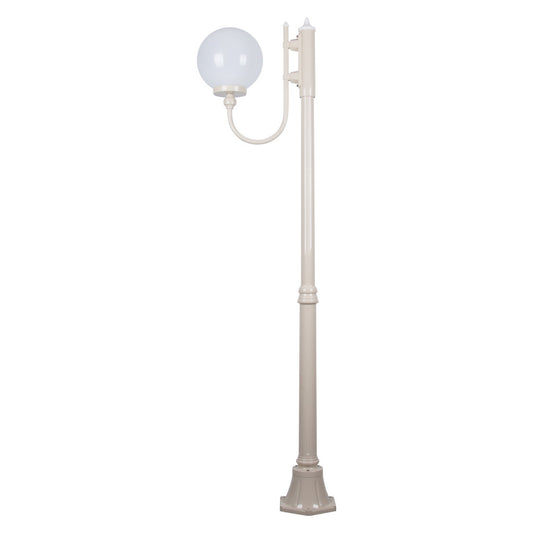 GT-612 Lisbon 25cm Sphere Curved Arm Medium Post Light - Powder Coated Finish / E27 - Beige