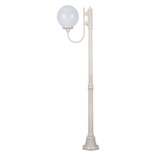 GT-613 Lisbon 30cm Sphere Curved Arm Medium Post Light - Powder Coated Finish / E27 - Beige