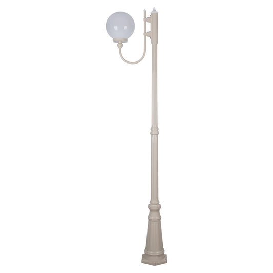 GT-618 Lisbon 25cm Sphere Curved Arm Tall Post Light - Powder Coated Finish / E27 - Beige