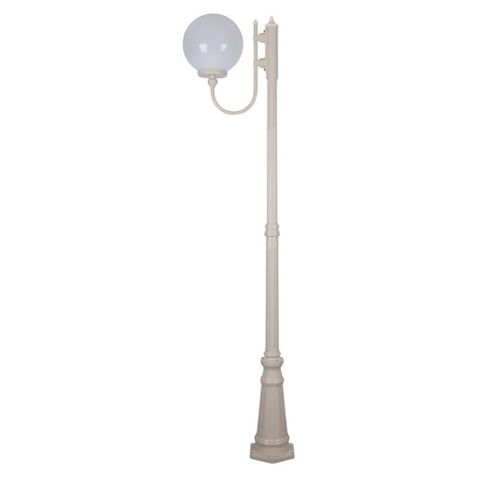 GT-619 Lisbon 30cm Sphere Curved Arm Tall Post Light / E27 - Beige