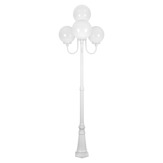 GT-627 Lisbon Four 30cm Spheres Curved Arms Tall Post Light - Powder Coated Finish / E27 - White
