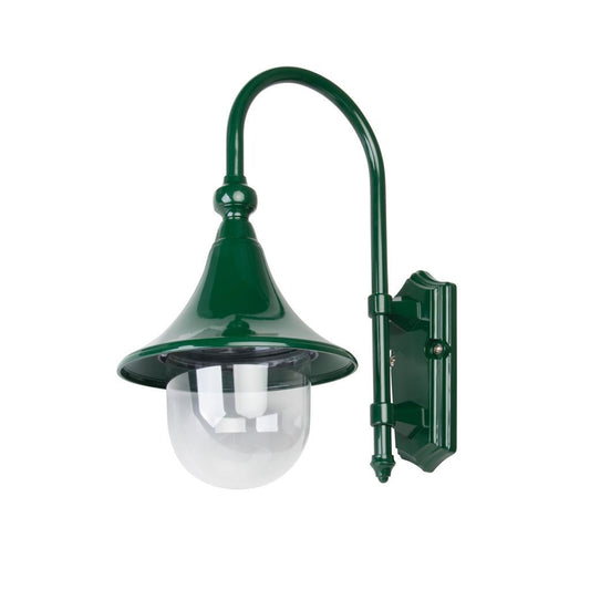 GT-652 Monaco Curved Arm Downward Wall Light - Powder Coated Finish / E27 - Green