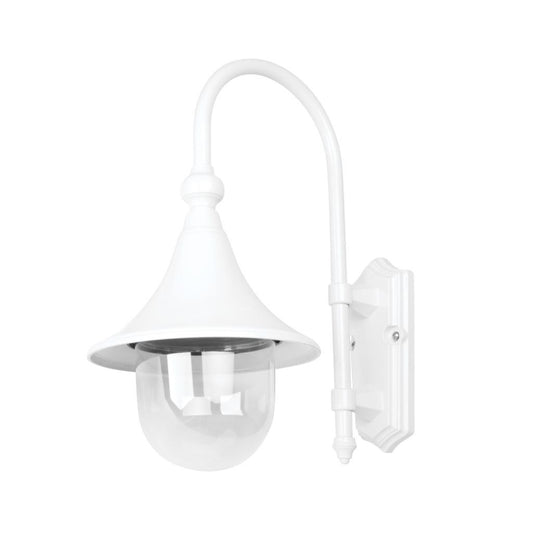 GT-652 Monaco Curved Arm Downward Wall Light - Powder Coated Finish / E27 - White