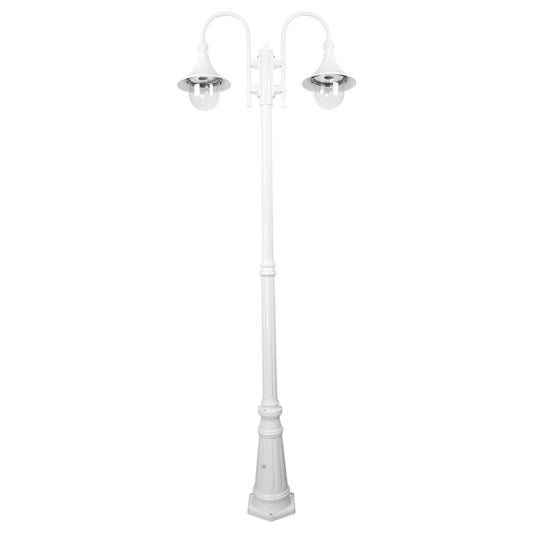 GT-662 Monaco Twin Head Tall Post - Powder Coated Finish / E27 - White