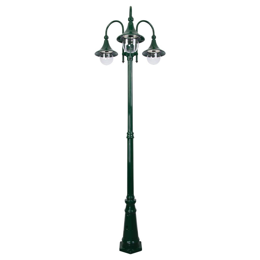 GT-664 Monaco Triple Head Tall Post - Powder Coated Finish / E27 - Green