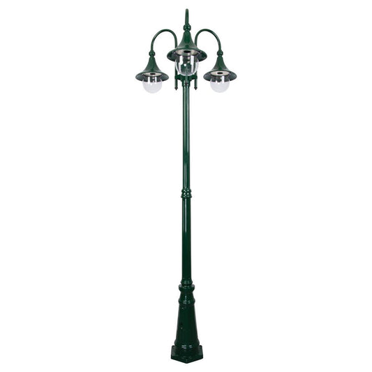 GT-664 Monaco Triple Head Tall Post - Powder Coated Finish / E27 - Green