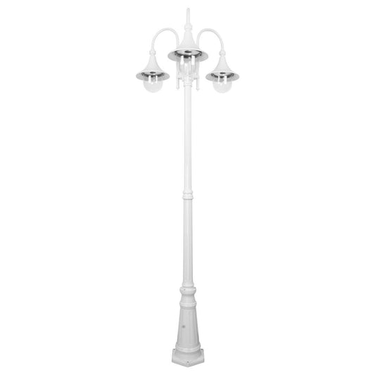 GT-664 Monaco Triple Head Tall Post - Powder Coated Finish / E27 - White