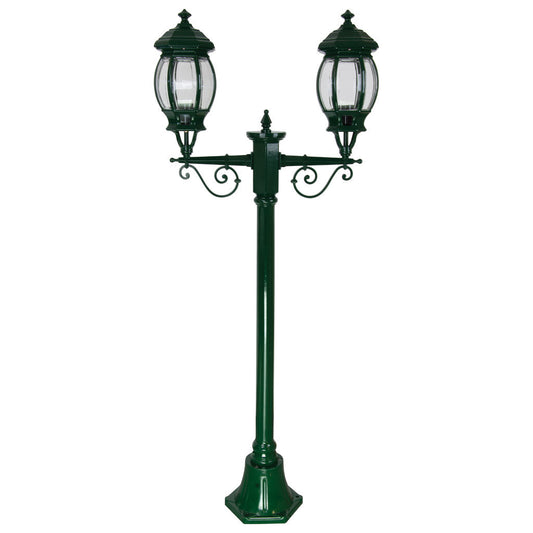 GT-675 Vienna Twin Head Short Post Light - Powder Coated Finish / B22 - Green