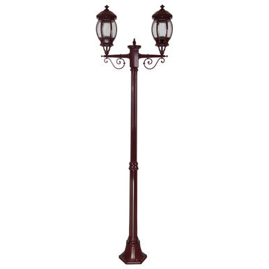 GT-677 Vienna Twin Head  Medium Post Light - Powder Coated Finish / B22 - Burgundy