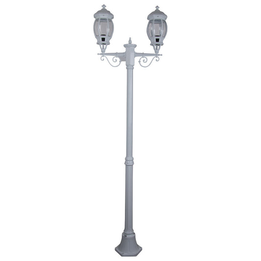 GT-677 Vienna Twin Head  Medium Post Light - Powder Coated Finish / B22 - White