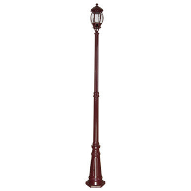 GT-678 Vienna Single Head Tall Post Light - Powder Coated Finish / B22 - Burgundy
