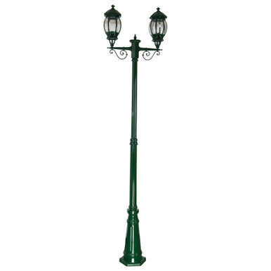 GT-680 Vienna Twin Head Tall Post Light - Powder Coated Finish / B22 - Green