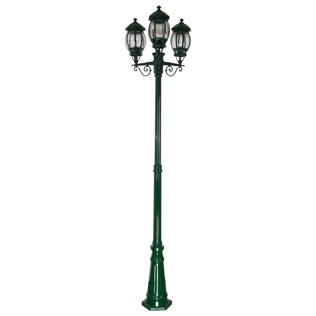 GT-682 Vienna Triple Head Tall Post - Powder Coated Finish / B22 - Green