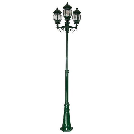 GT-682 Vienna Triple Head Tall Post - Powder Coated Finish / B22 - Green