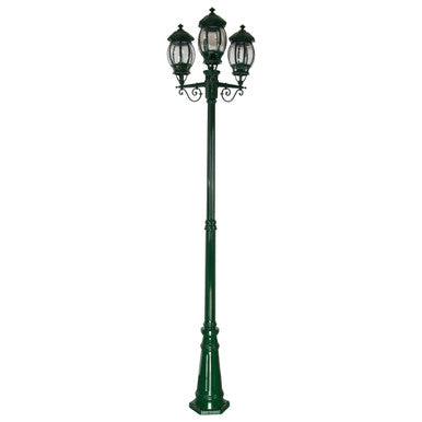 GT-682 Vienna Triple Head Tall Post - Powder Coated Finish / B22 - Green