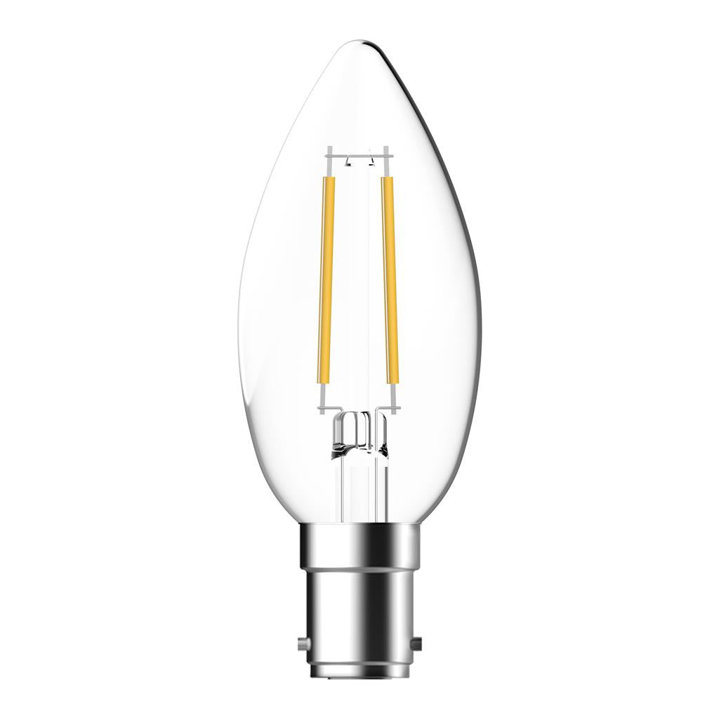 CANDLE 4.2W DIMMABLE LED FILAMENT LAMP CLEAR 240V 2700K - B15