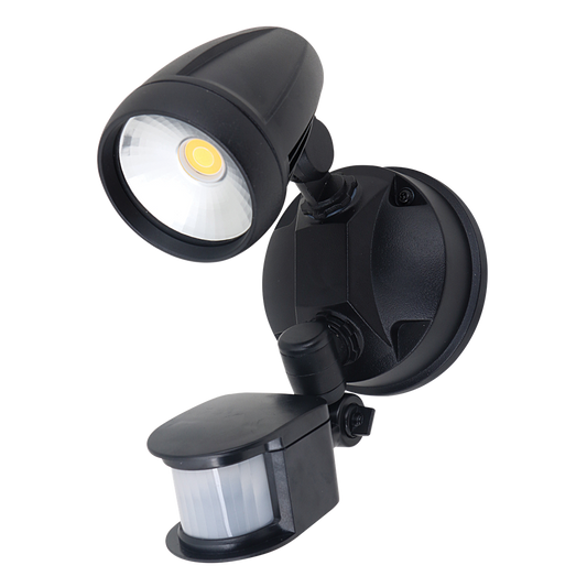 MURO-PRO-15S Single Head 15W LED Spotlight with Sensor - TRIO Tricolour - Black