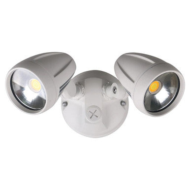 MURO-PRO-30S Twin Head 30W LED Spotlight with Sensor - TRIO Tricolour - White