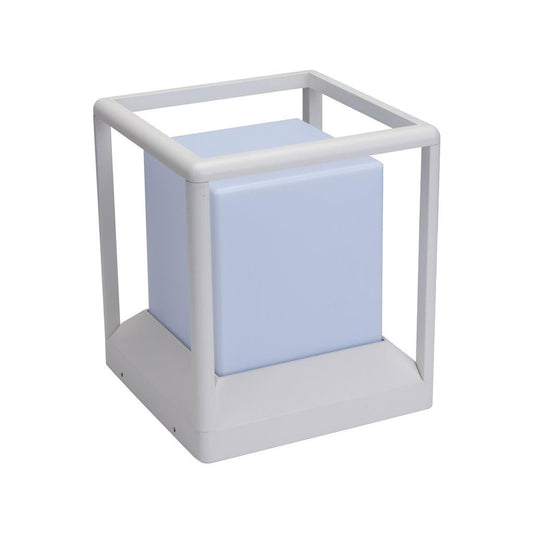 CUBED SHAPED PILLAR MOUNT IP65 E27 - White