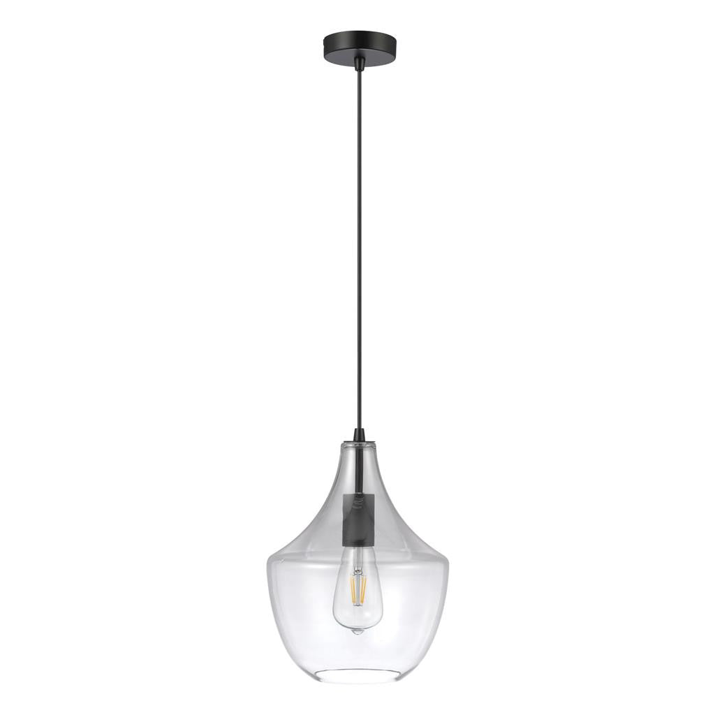 SAIL GLASS PENDANT 240V E27 CLEAR - Black