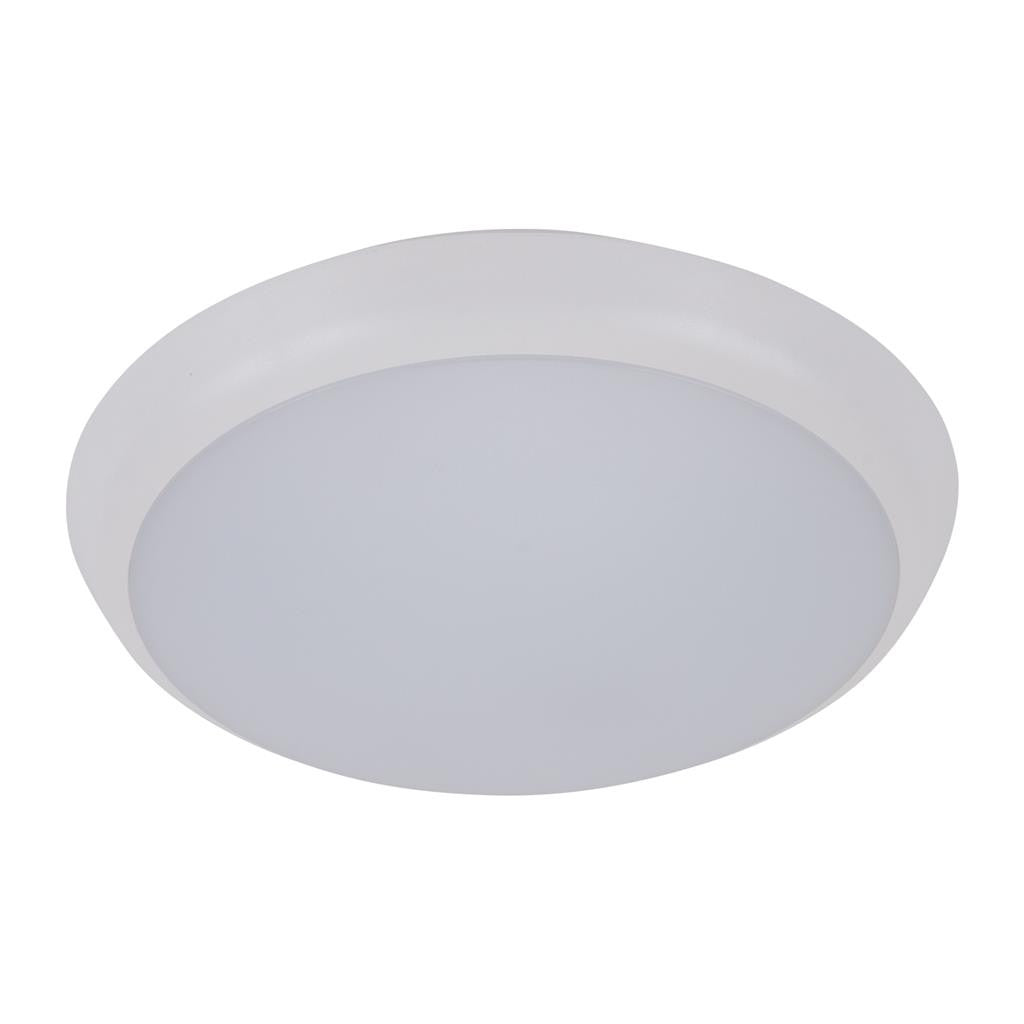 SOLAR-200 Round Tricolour 200MM 15W Slimline LED Dimmable IP54 Oyster Light - White