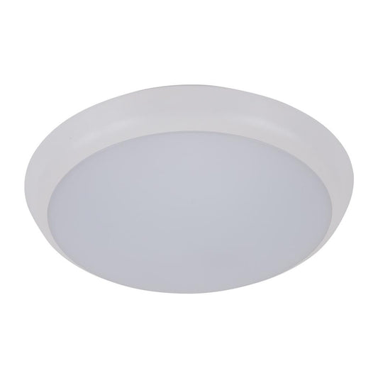 SOLAR-200 Round Tricolour 200MM 15W Slimline LED Dimmable IP54 Oyster Light - White
