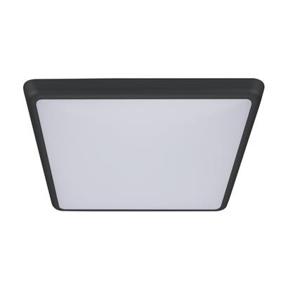 SOLAR-300-SQ Square Tricolour 25W 300MM Slimline Led Dimmable IP54 Oyster Light - Black