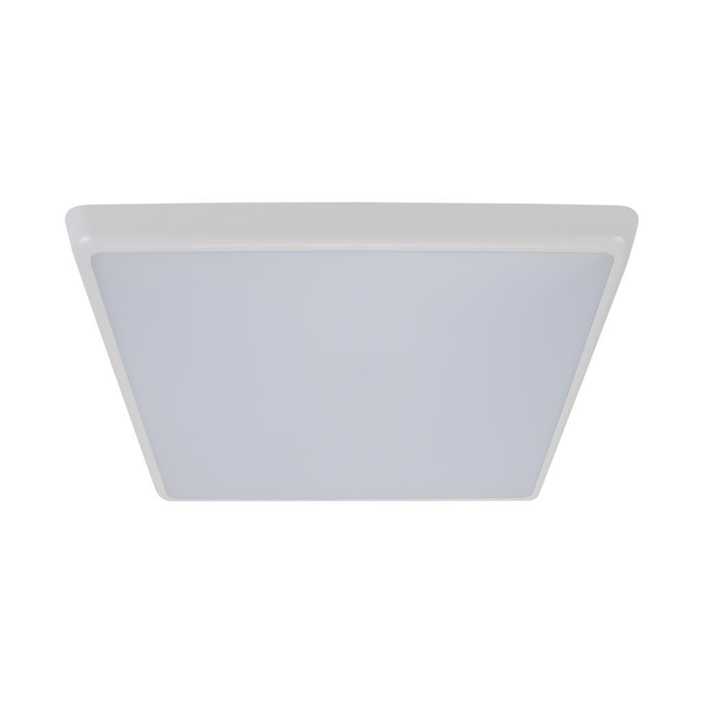 SOLAR-400-SQ Square Tricolour 35W 400MM Slimline LED Dimmable IP54 Oyster Light - White