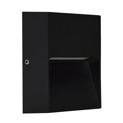 ZEKE-4-4W- SQR Square Surface Mounted LED Steplight 5000K - Black